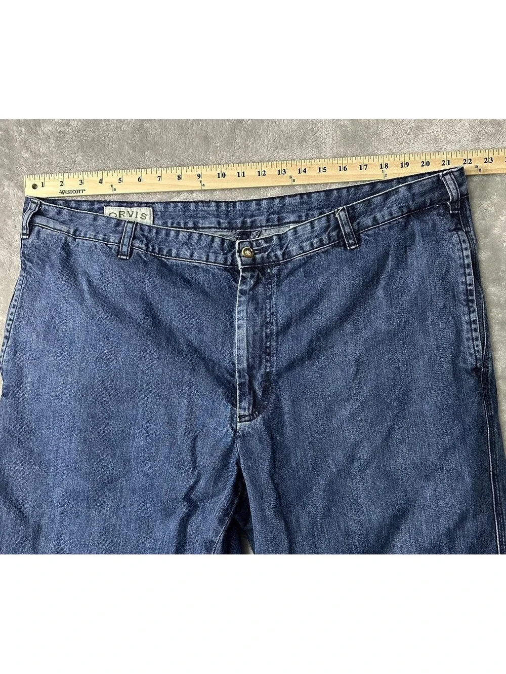 Orvis Mens Straight Leg Original Blue Jeans Pants Size 44  Blue Jean Bundle